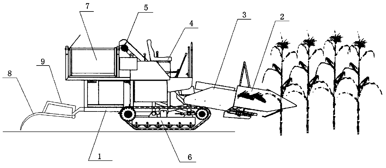 Corn harvester with straw collecting function