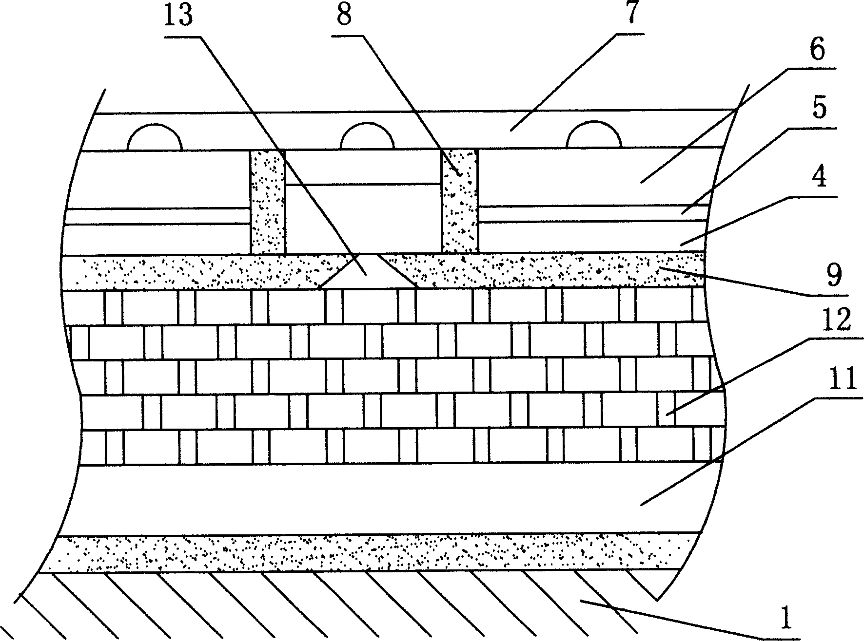 Structural layer for playground track and materials used for track pavings