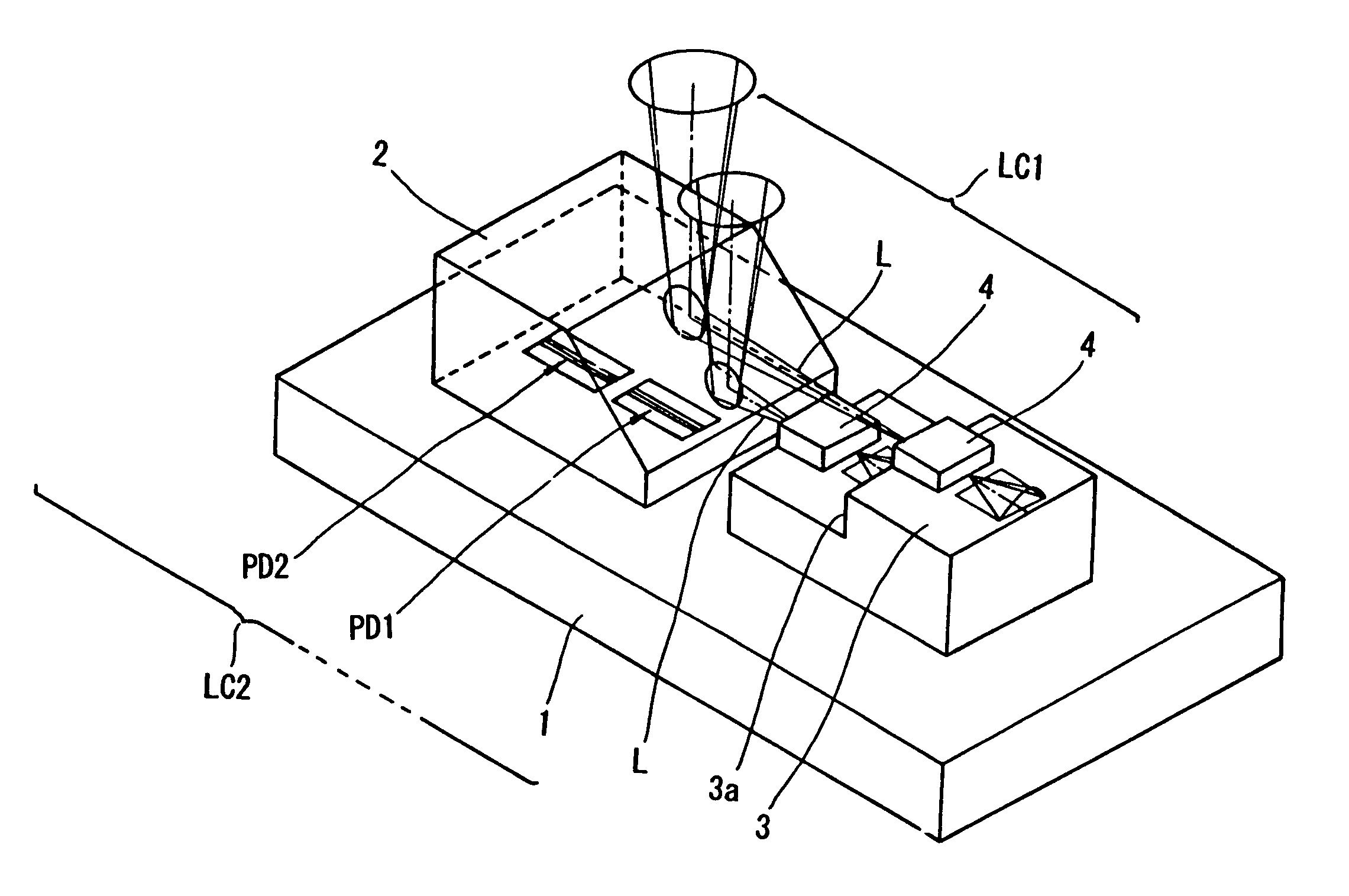 Optical pickup device with a plurality of laser couplers