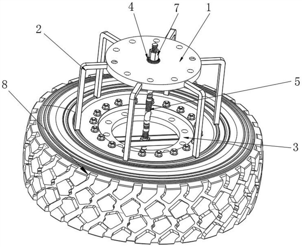 Device for conveniently assembling and disassembling split hub and tire