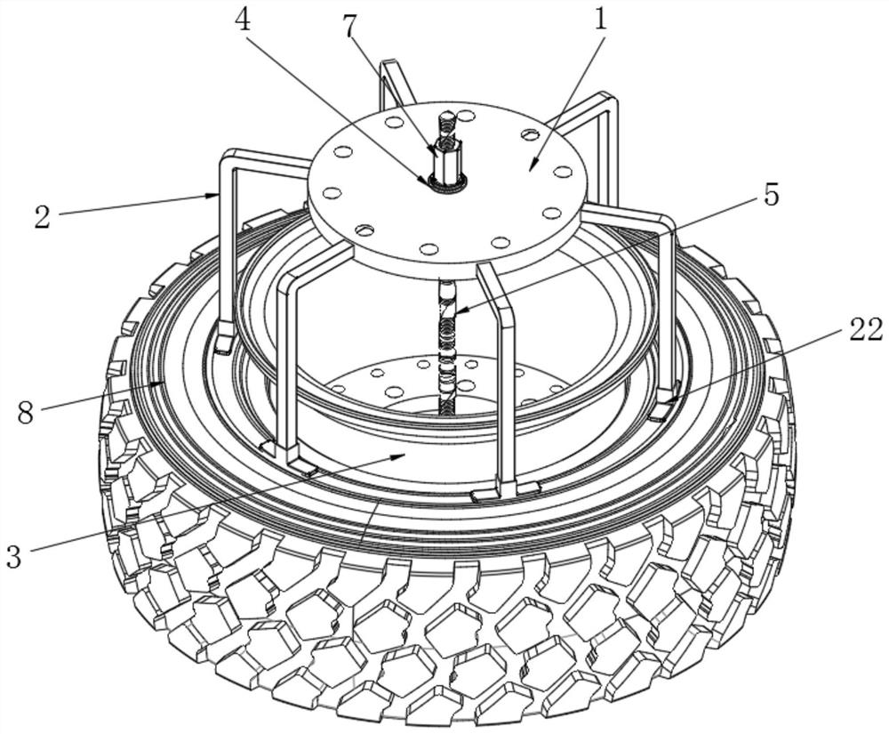 Device for conveniently assembling and disassembling split hub and tire