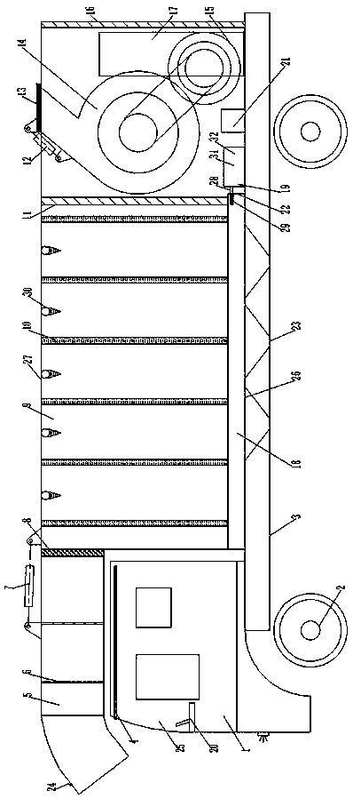 A vehicle-mounted dust removal and cooling equipment for tunnel construction