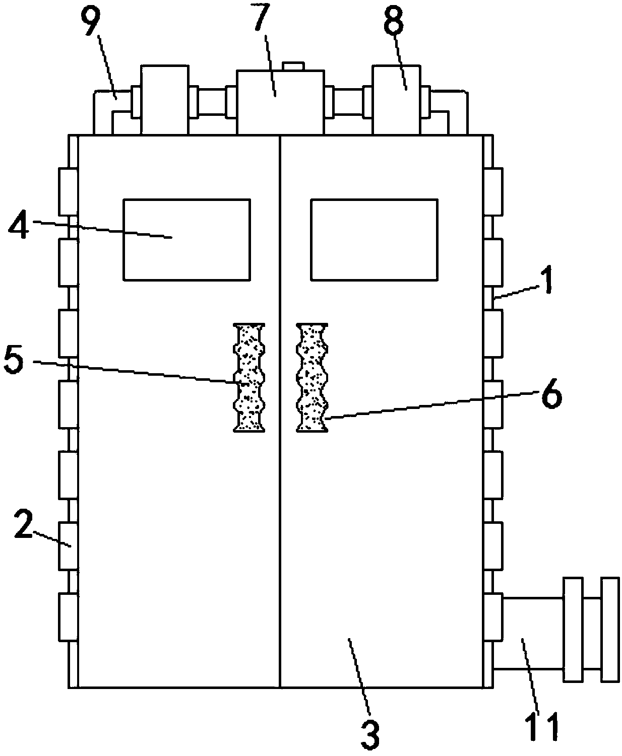 Automatic cooling and cleaning type power cabinet for electronic production