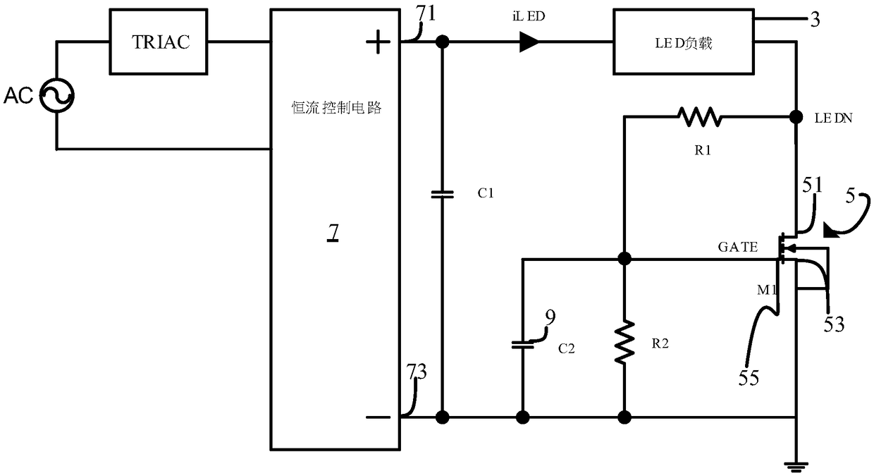LED current ripple cancellation circuit suitable for ultra-low TRIAC dimming depth