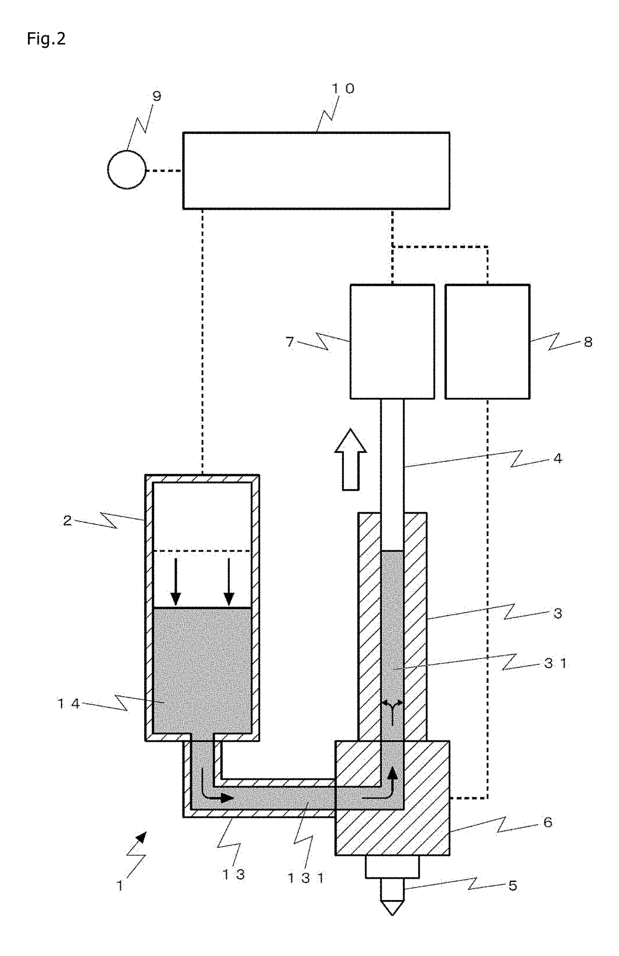 Discharge device and discharge method for liquid material containing solid particles, and coating device