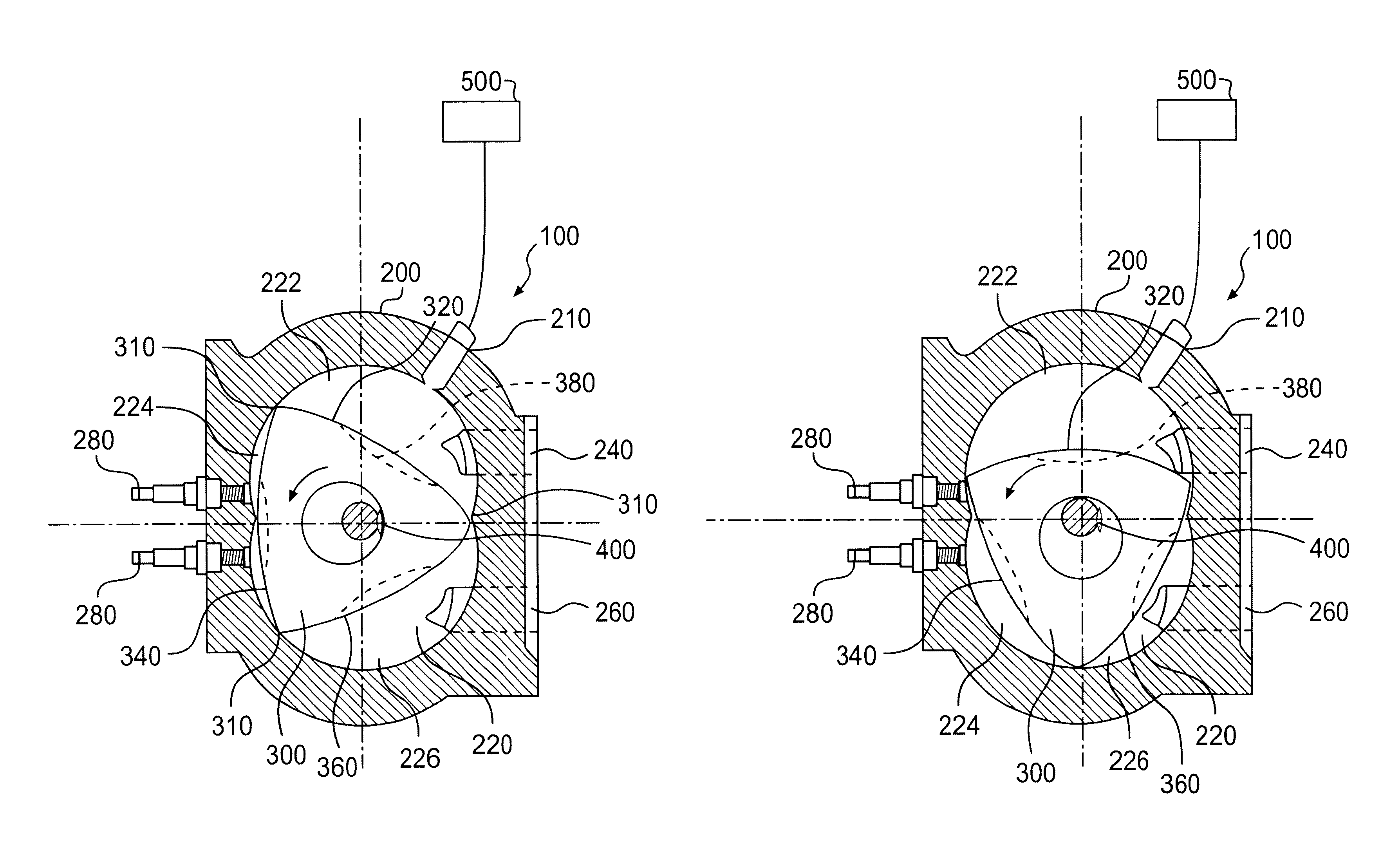 Rotary piston engine and method of operation