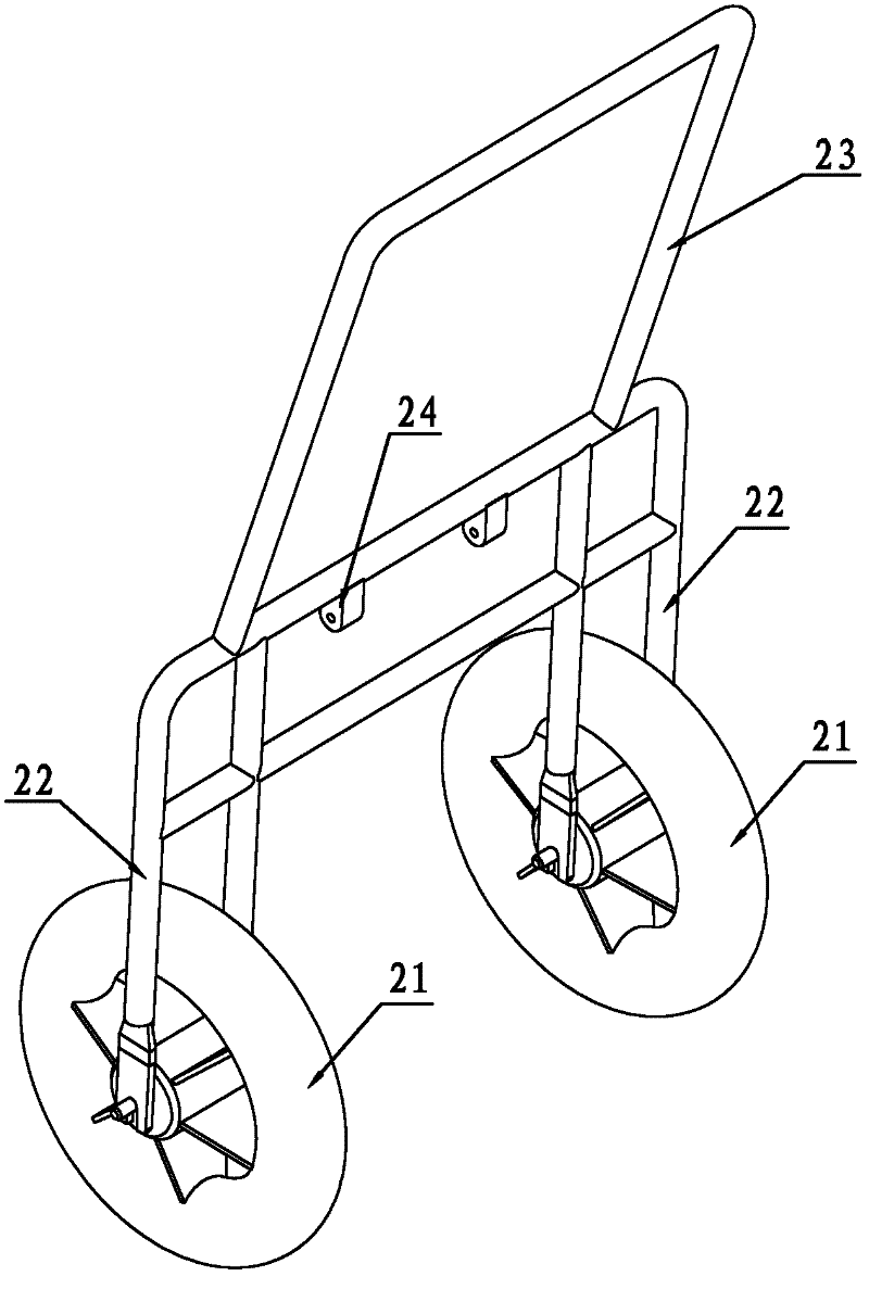 Rear frame part of foldable two-seated four-wheel electric motor car