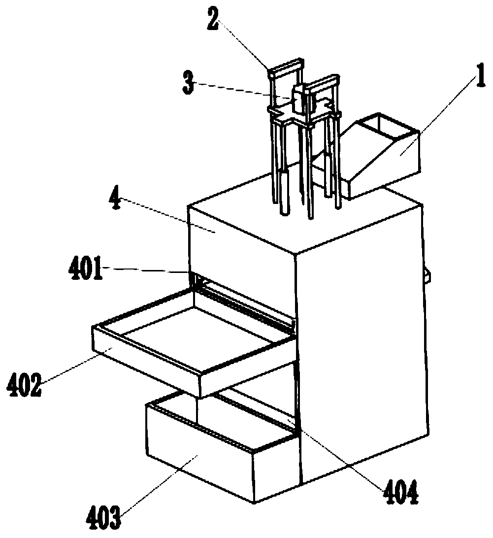 Waste lithium battery powder iron removal device