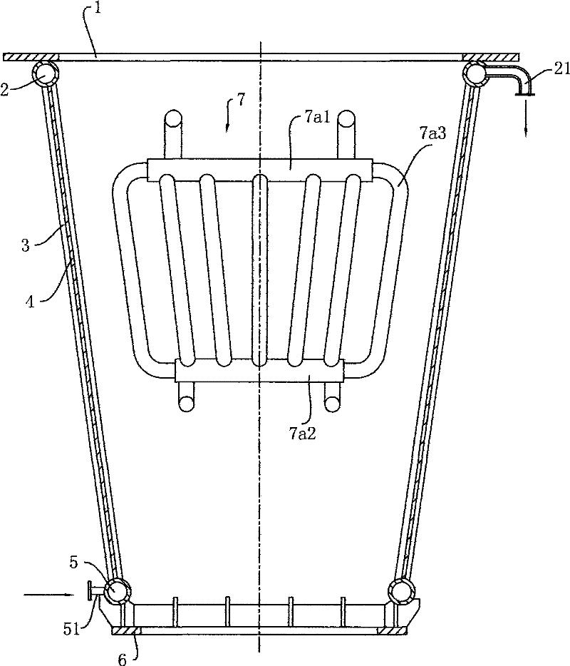 Cooling water jacket of petroleum coke can-type calcine furnace