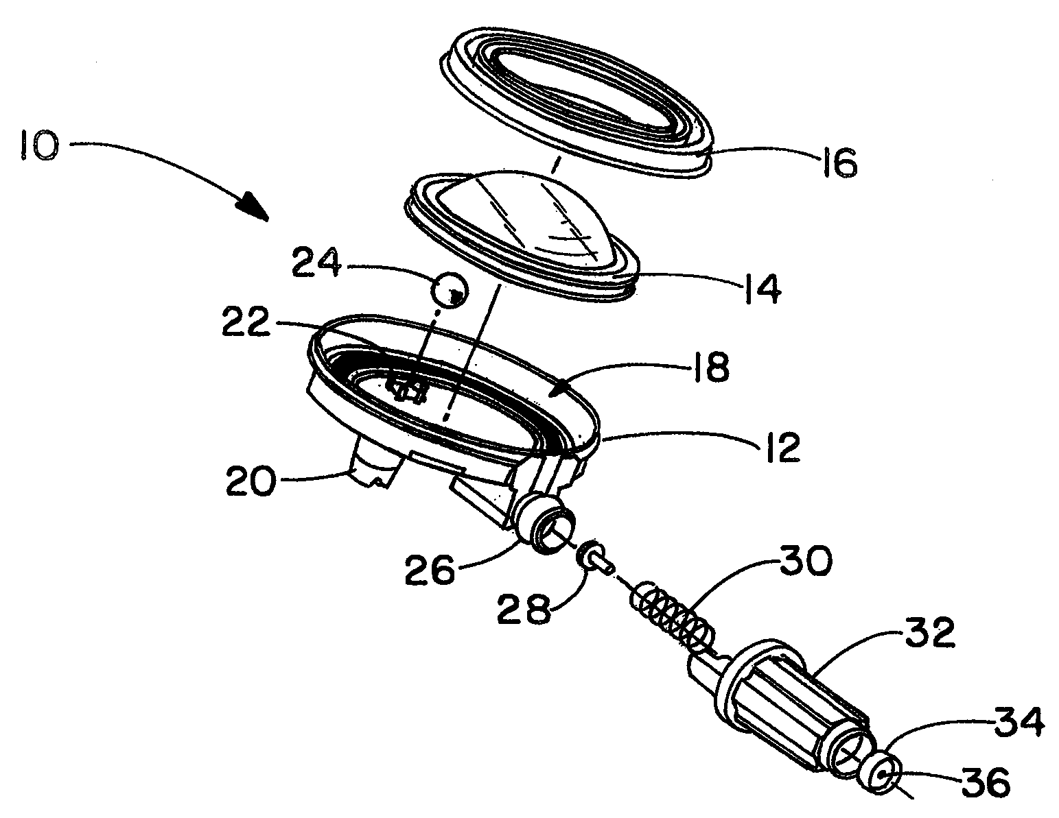 Dome pump spray assembly