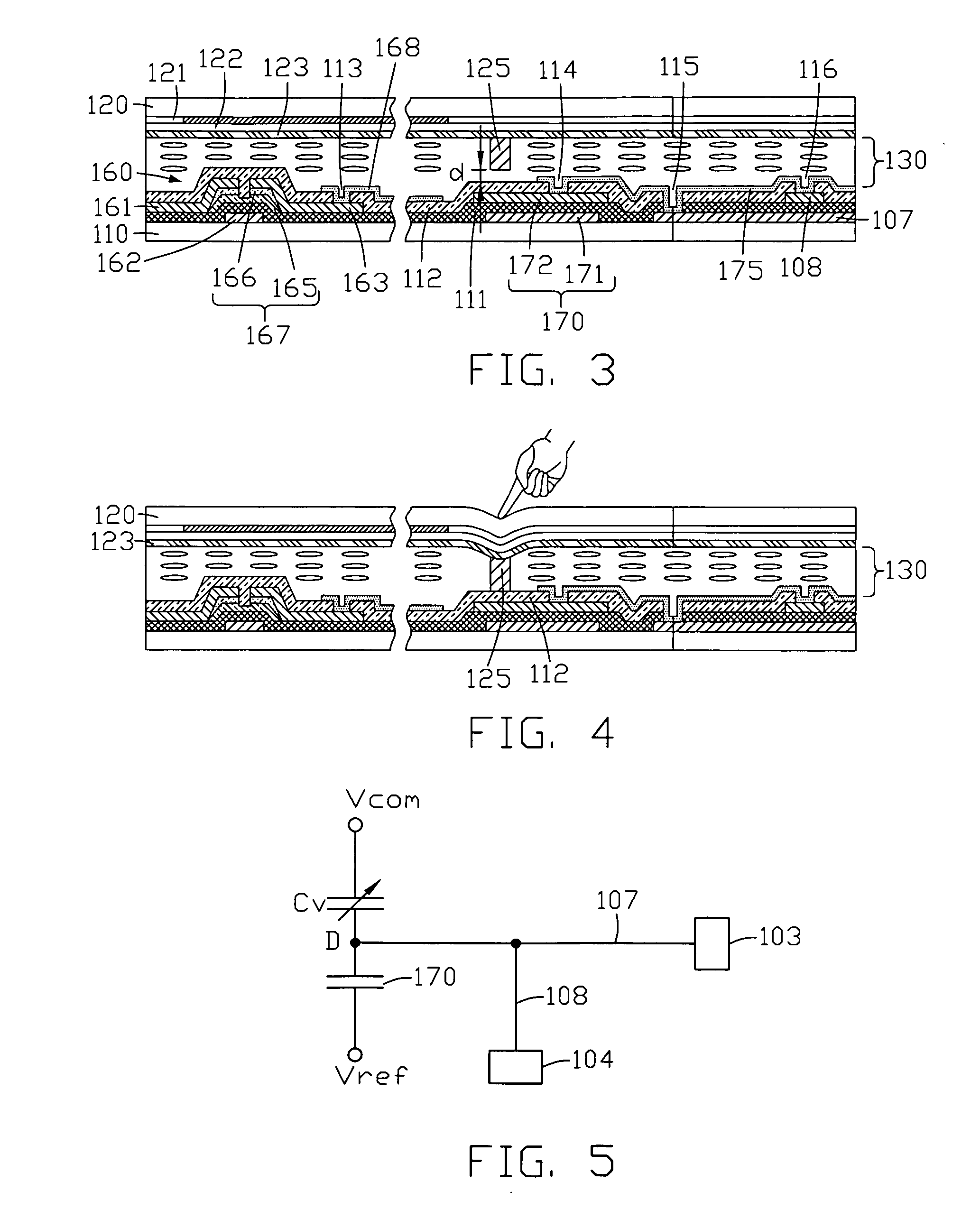 Touch-sensitive liquid crystal display device with built-in touch mechanism