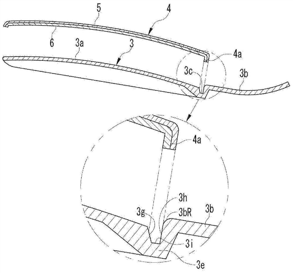 Resin molded product unit and molding method of resin molded product unit