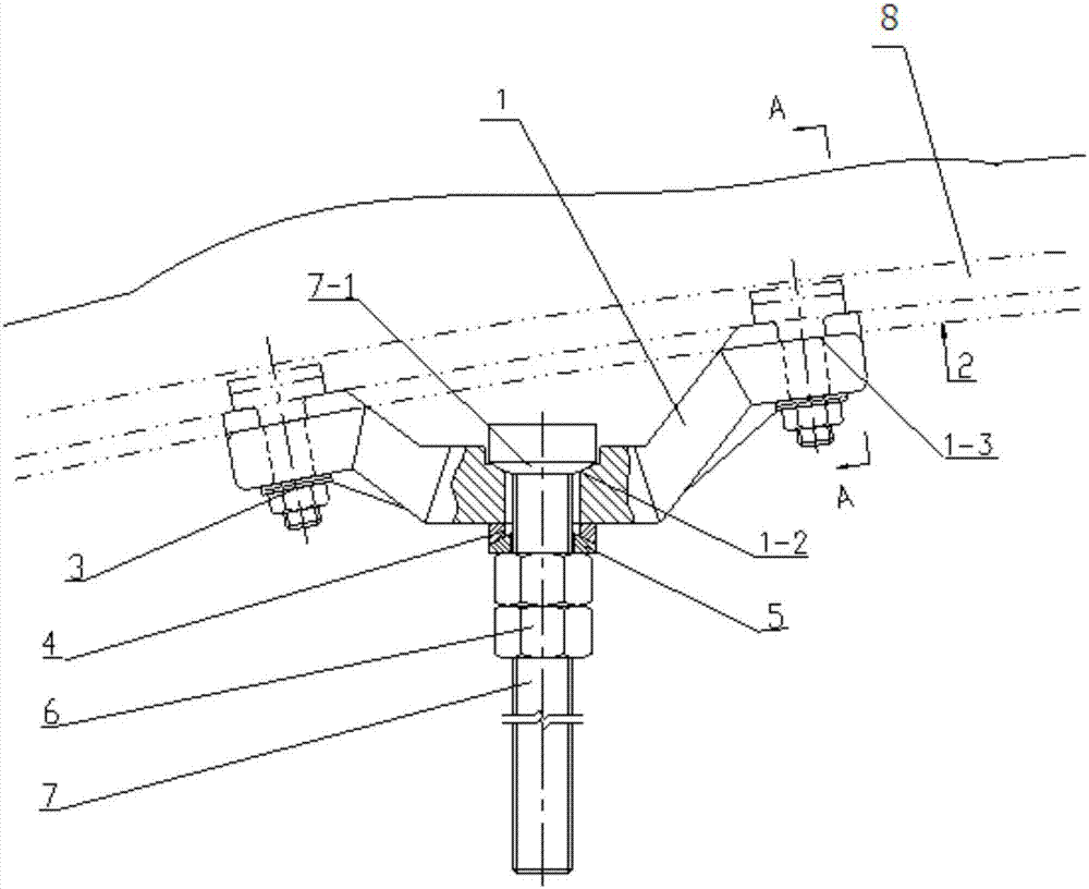 Perpendicular suspension base device for anti-bending pre-embedded groove channel