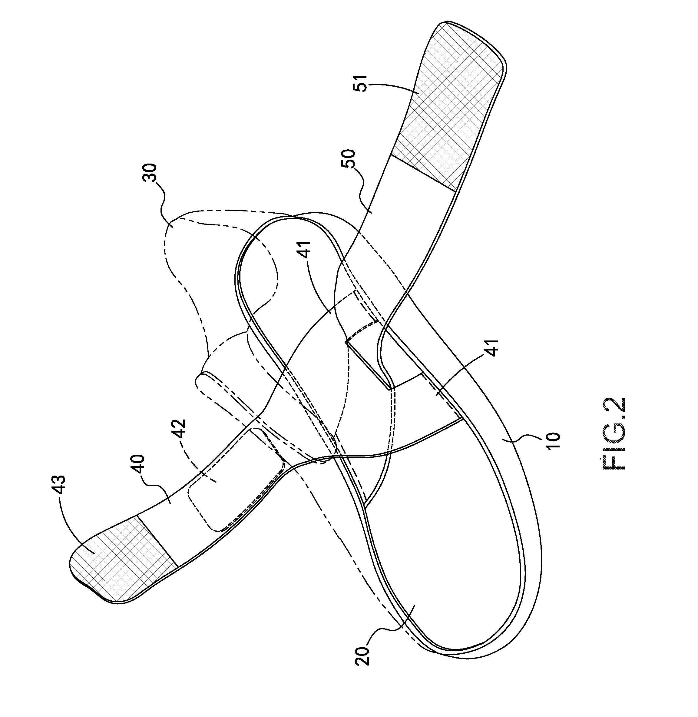 Shoe body with arch suspended support