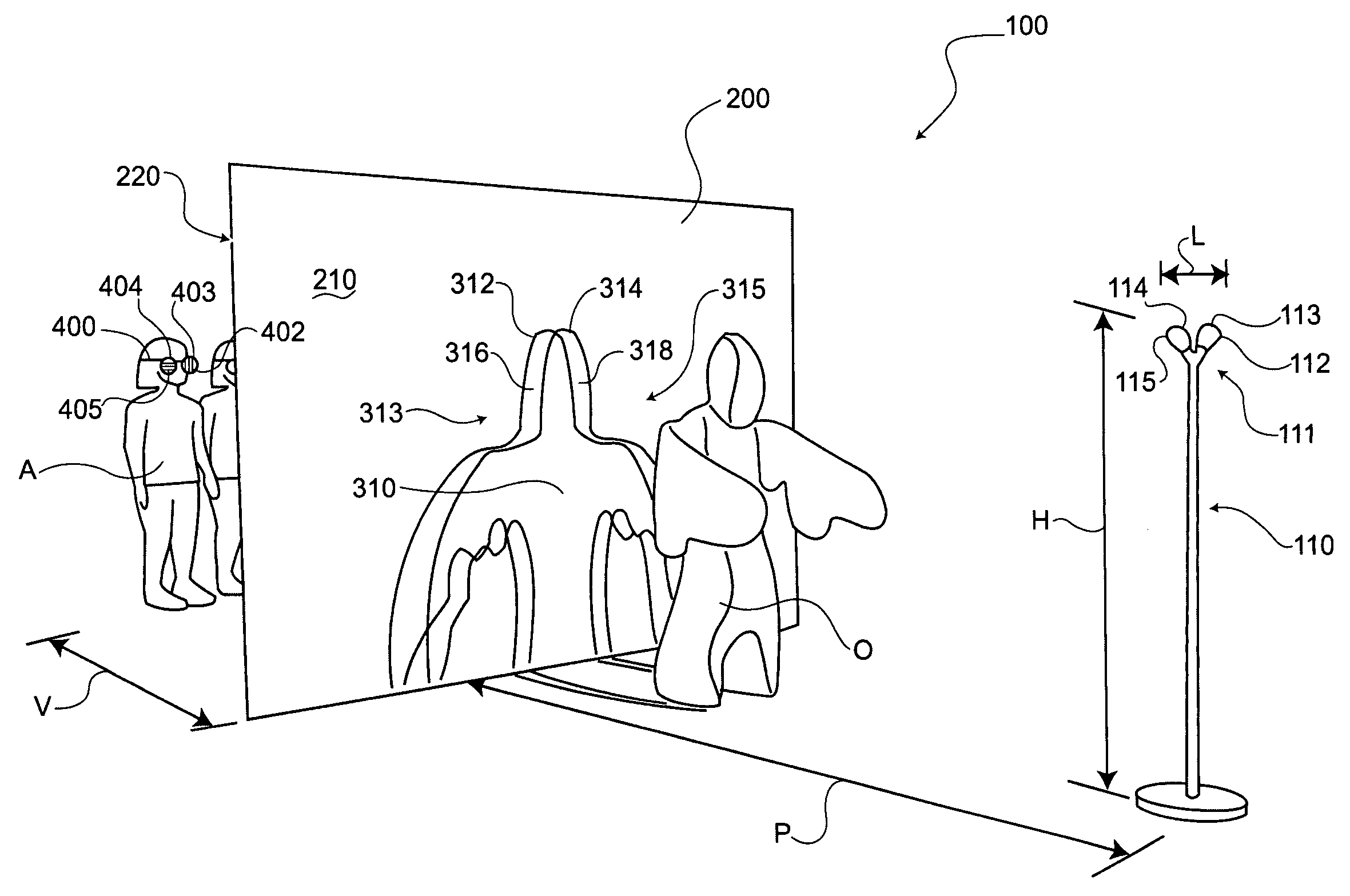 Three dimensional shadow projection system and method for home use