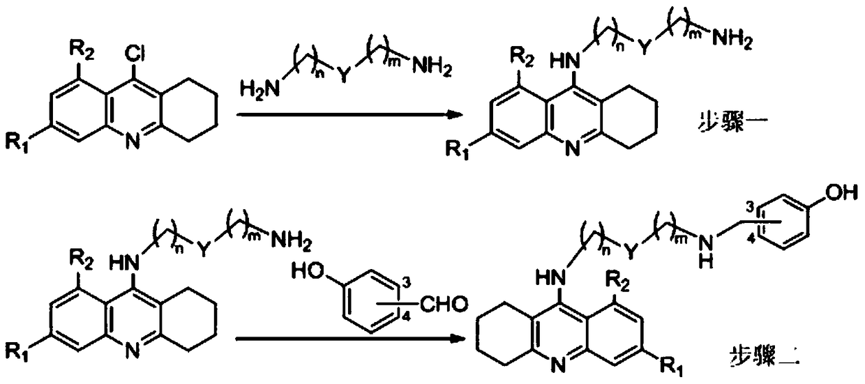 Tacrine-bifendate hybrid compound, its preparation method and application