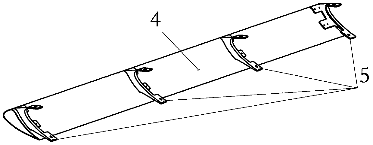 Composite material horizontal tail wing with leading edge slats