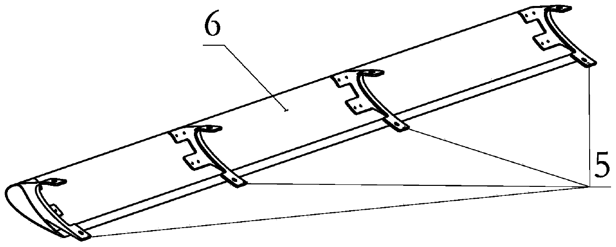 Composite material horizontal tail wing with leading edge slats