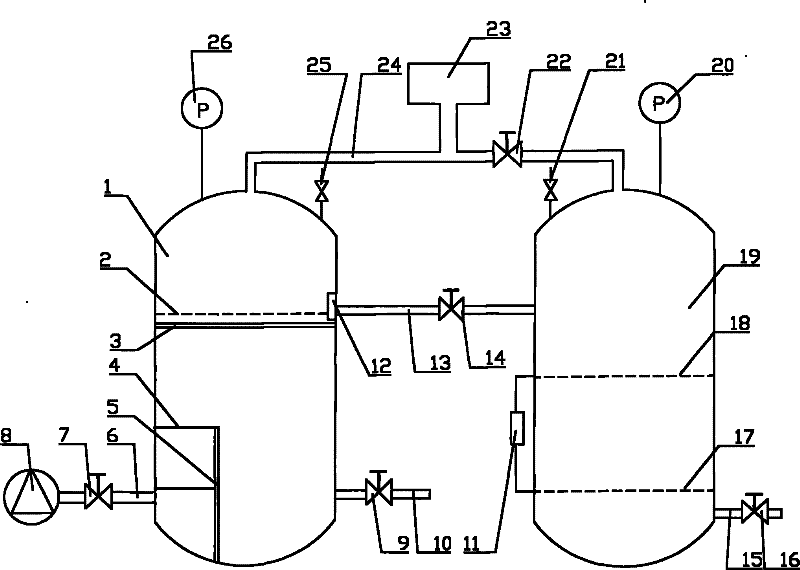 Liquid pressure-stabilizing device with water tower pressure-stabilizing effect
