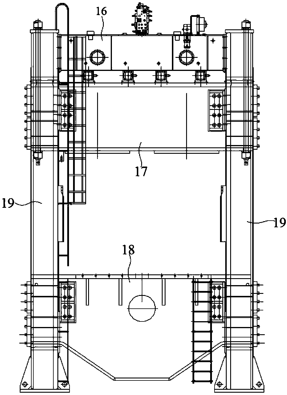 Large-tonnage gantry frame type oil press