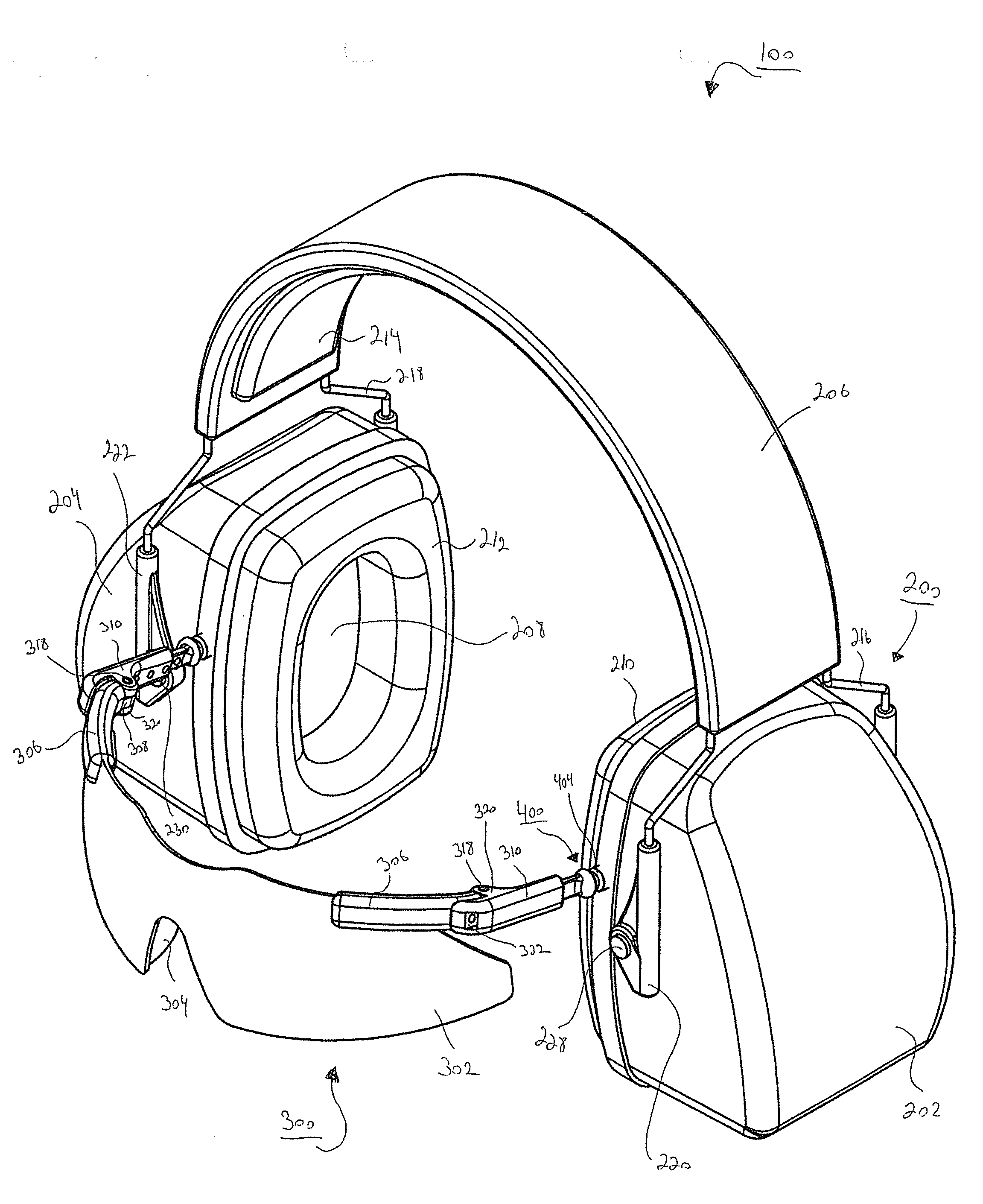 Combination ear and eye protection system and related method