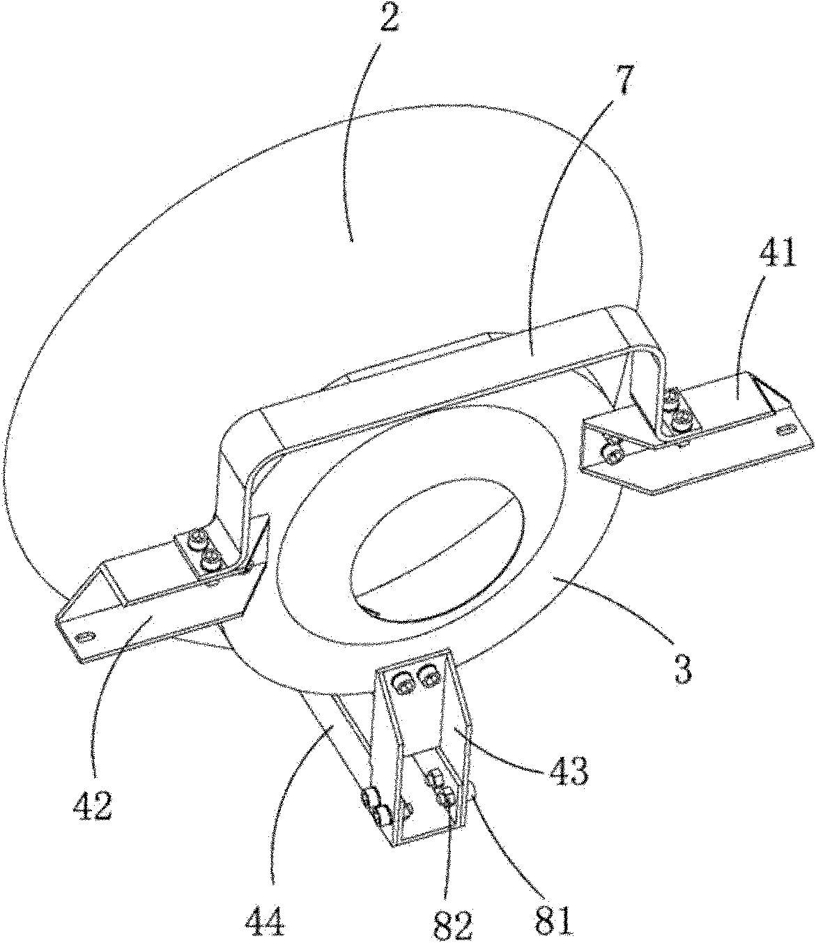 Reflection cup fixing structure and searchlight