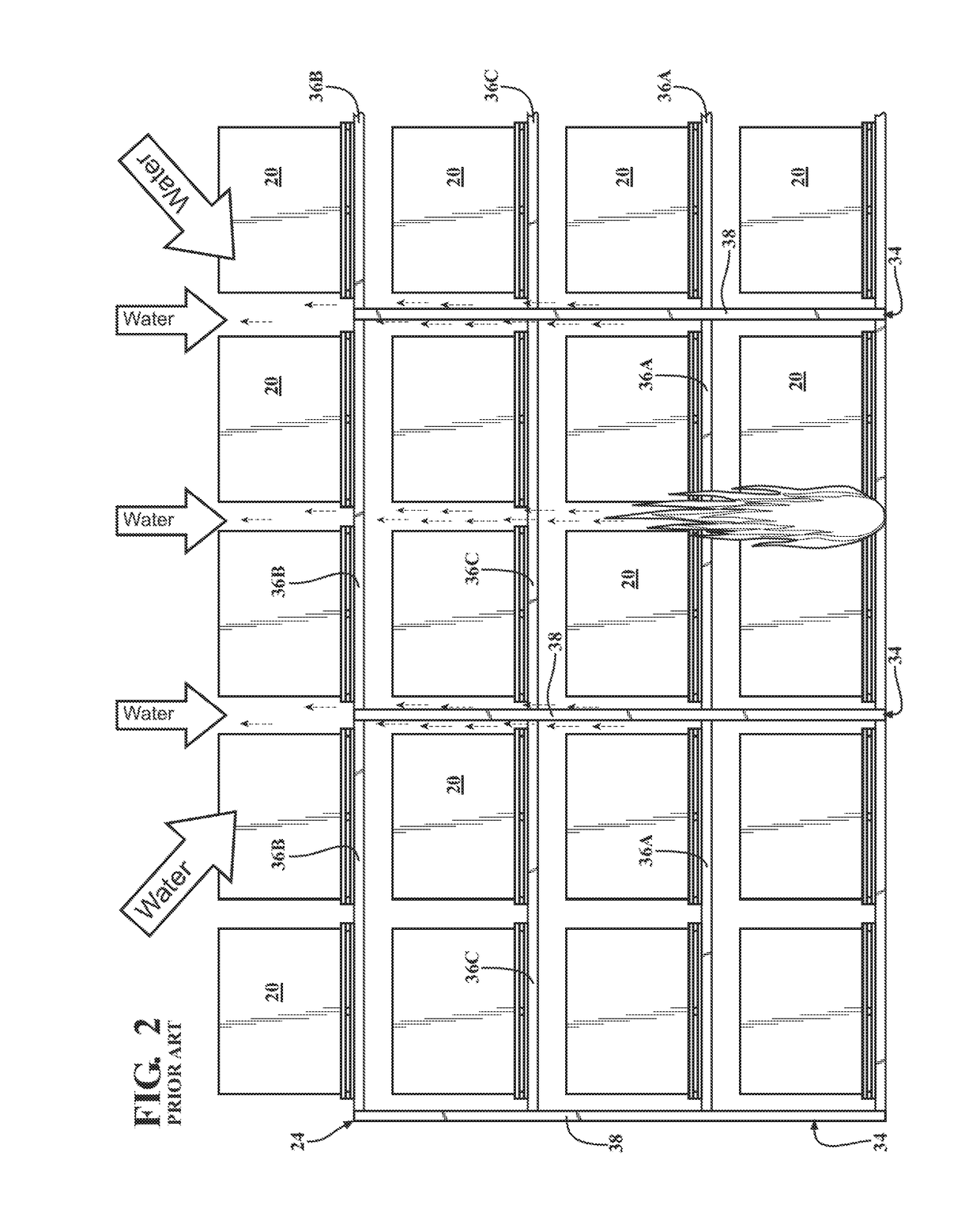 Water collecting pallet rack and method of fire protection