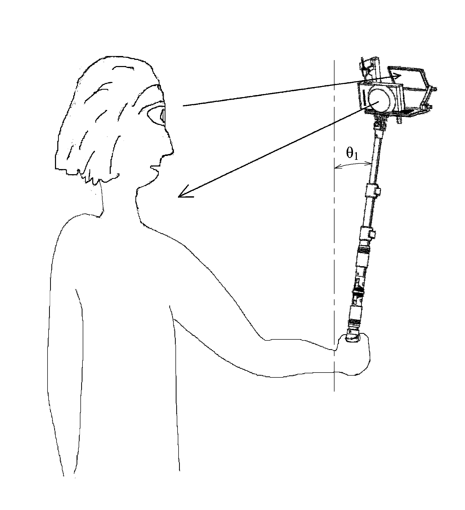 Device and method for single-handedly self-photographing