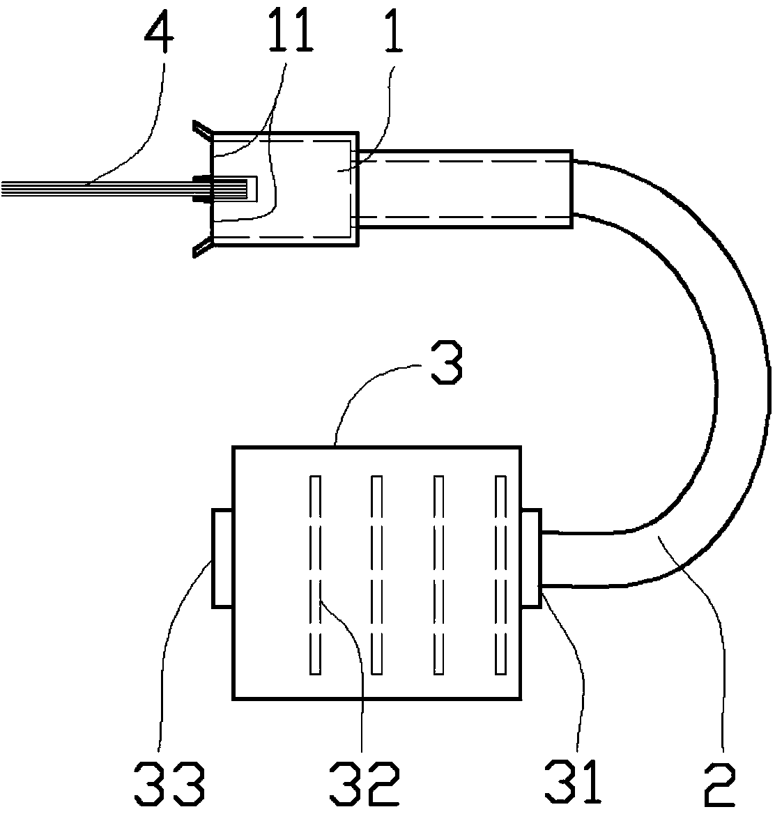 Dust removal and suction device for case