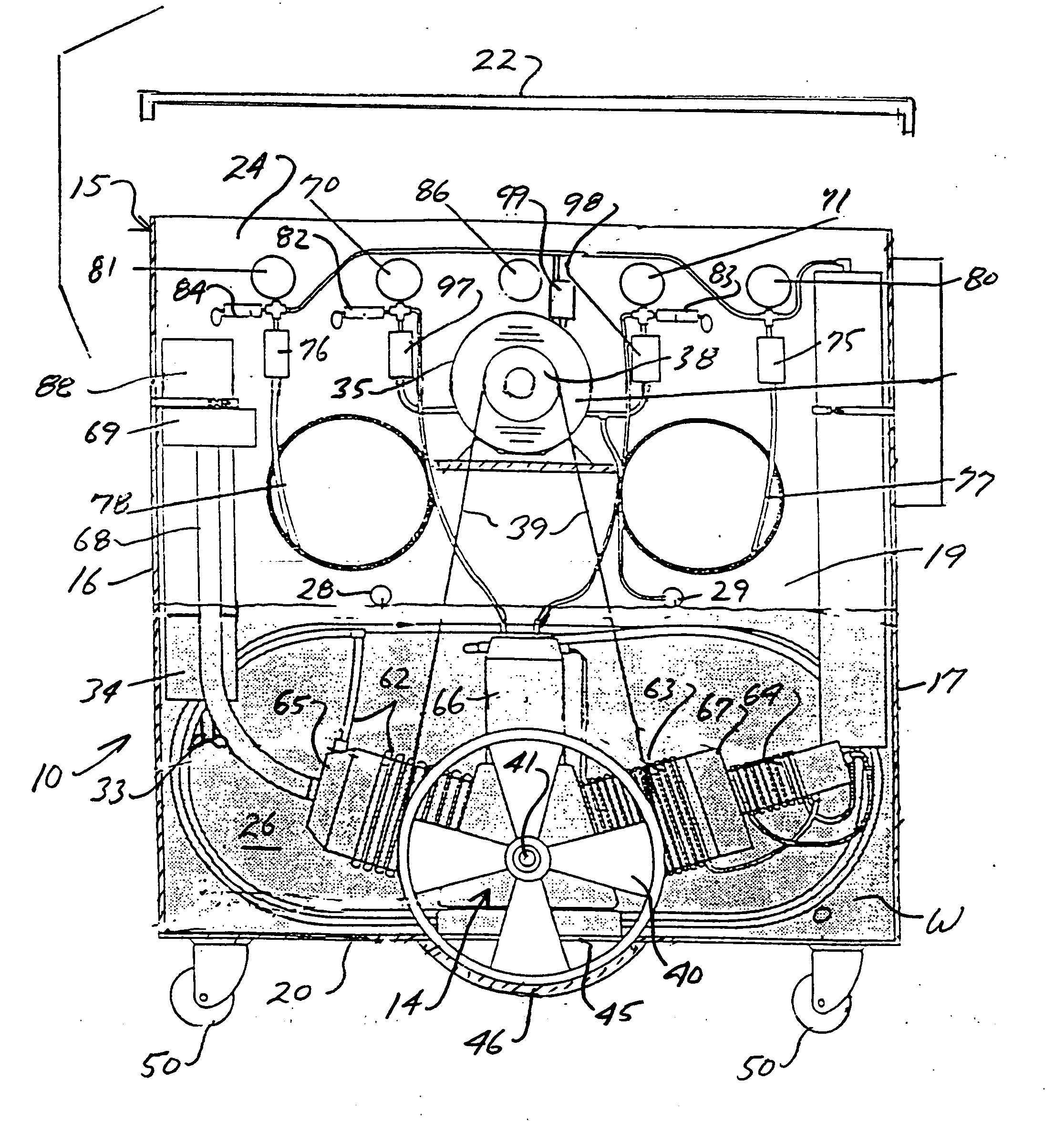 Compressor and gas cylinder containment and cooling apparatus