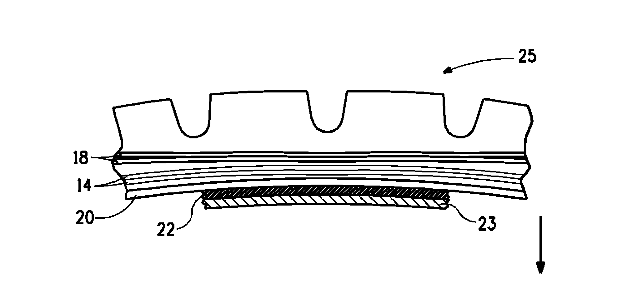Tire containing a component for reducing vibration-generated noise in a tire and method for reducing tire noise