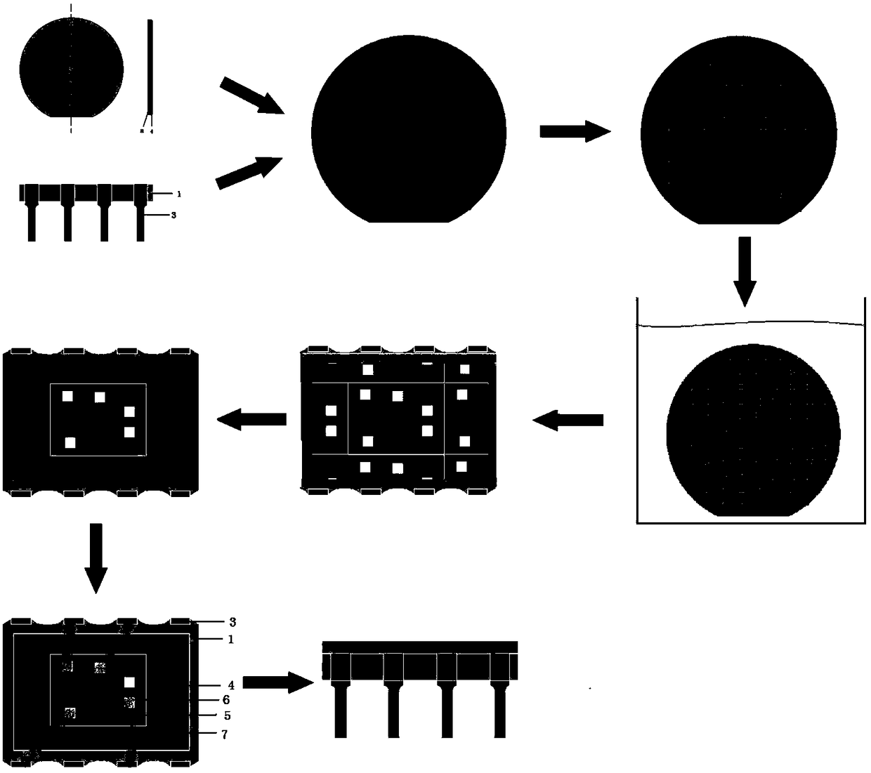 Method for realizing transient circuit packaging structure for packaging silicon-based chip