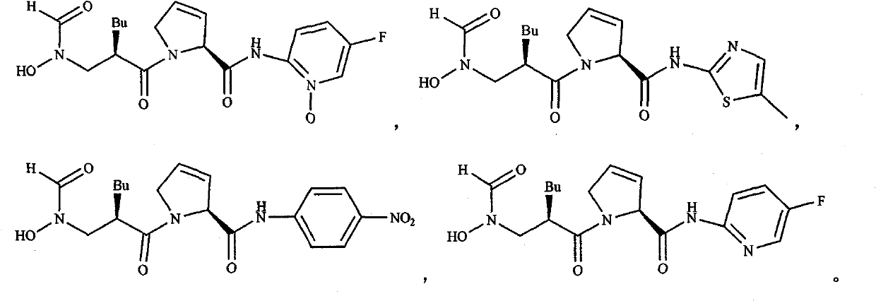 Peptide deformylase inhibitor containing 2, 5-dihydropyrrole and synthesizing method