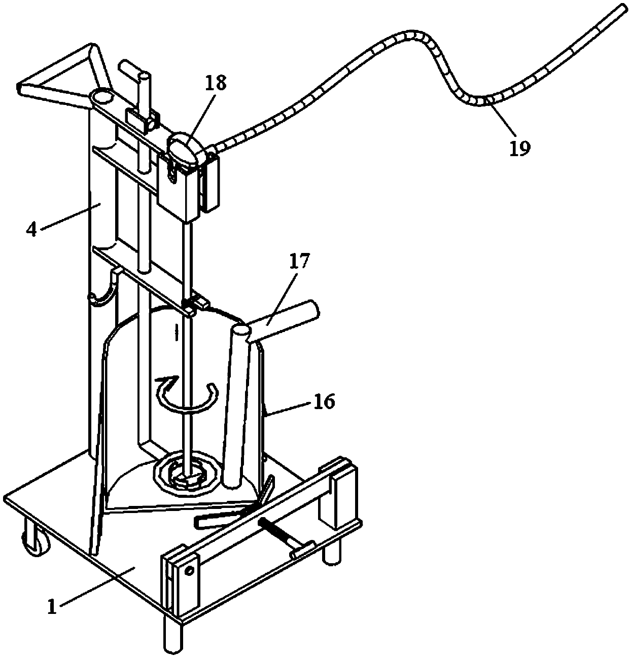 Auxiliary bracket for oil paint blender