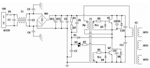 High-frequency alternating-current power supply control circuit of electron tube power amplifier