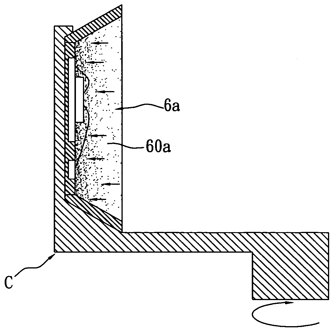 Led chip package structure using sedimentation and method for making the same
