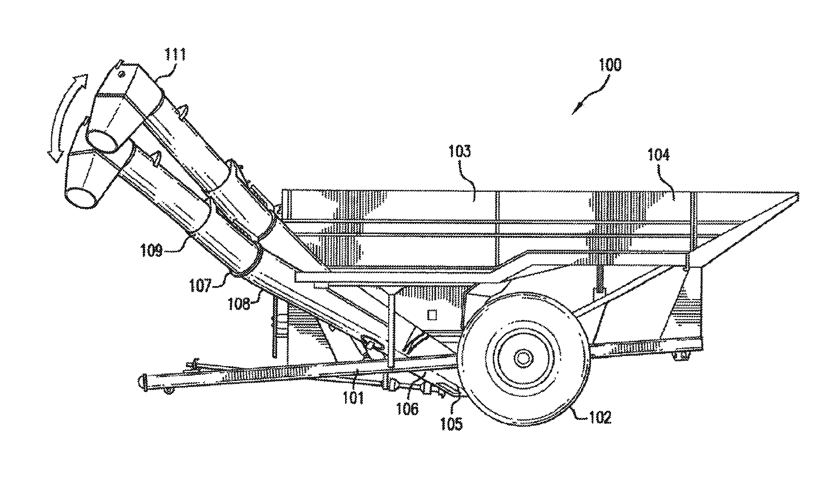 Grain Cart With Folding Auger Having Adjustable Elevation