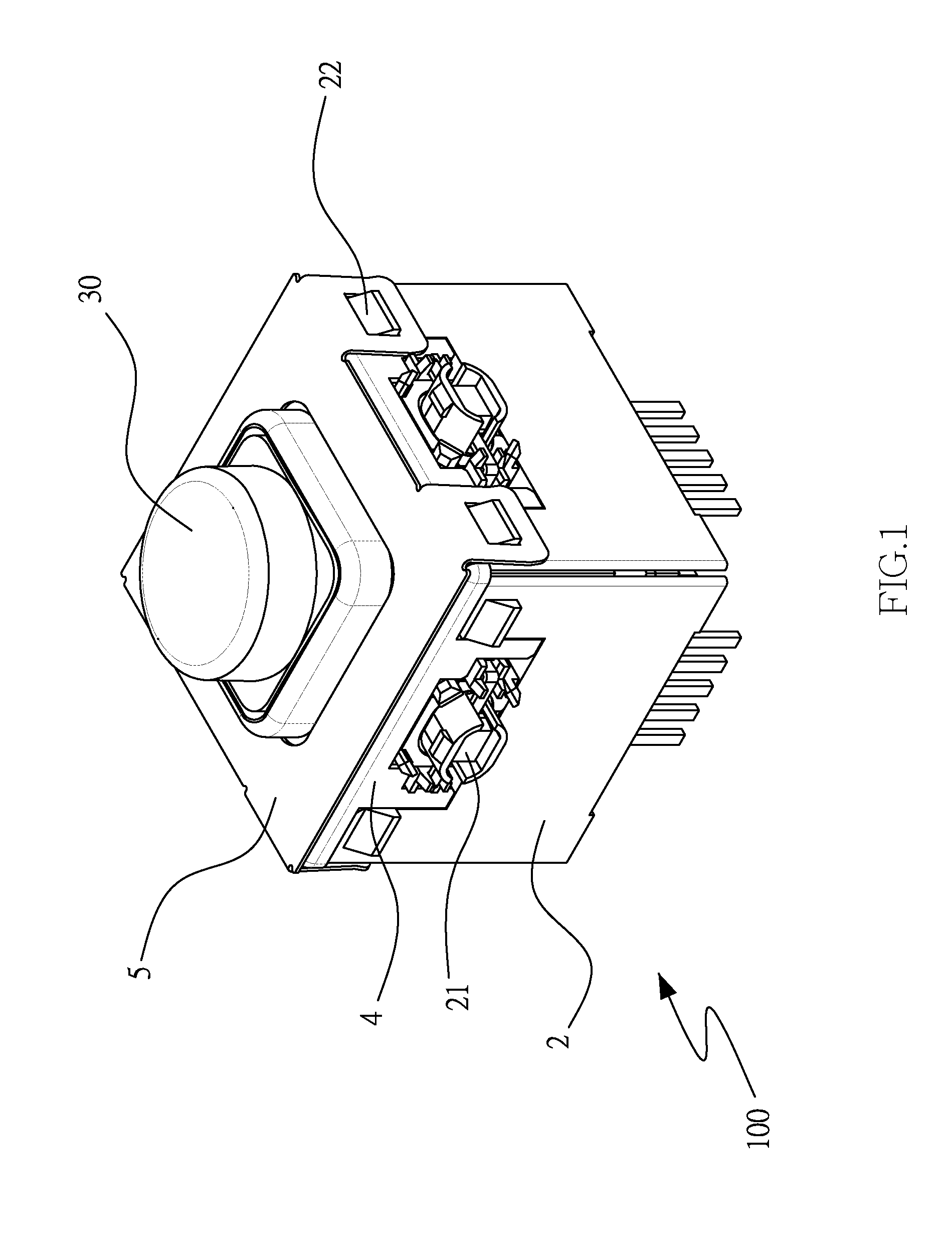 Five-direction switch base structure