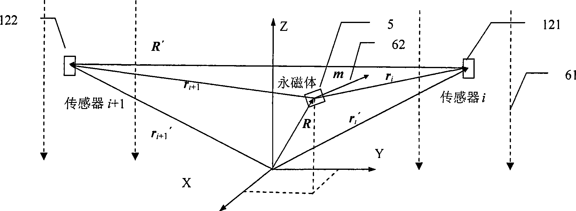 Magnetic positioning method and device in high background magnetic field