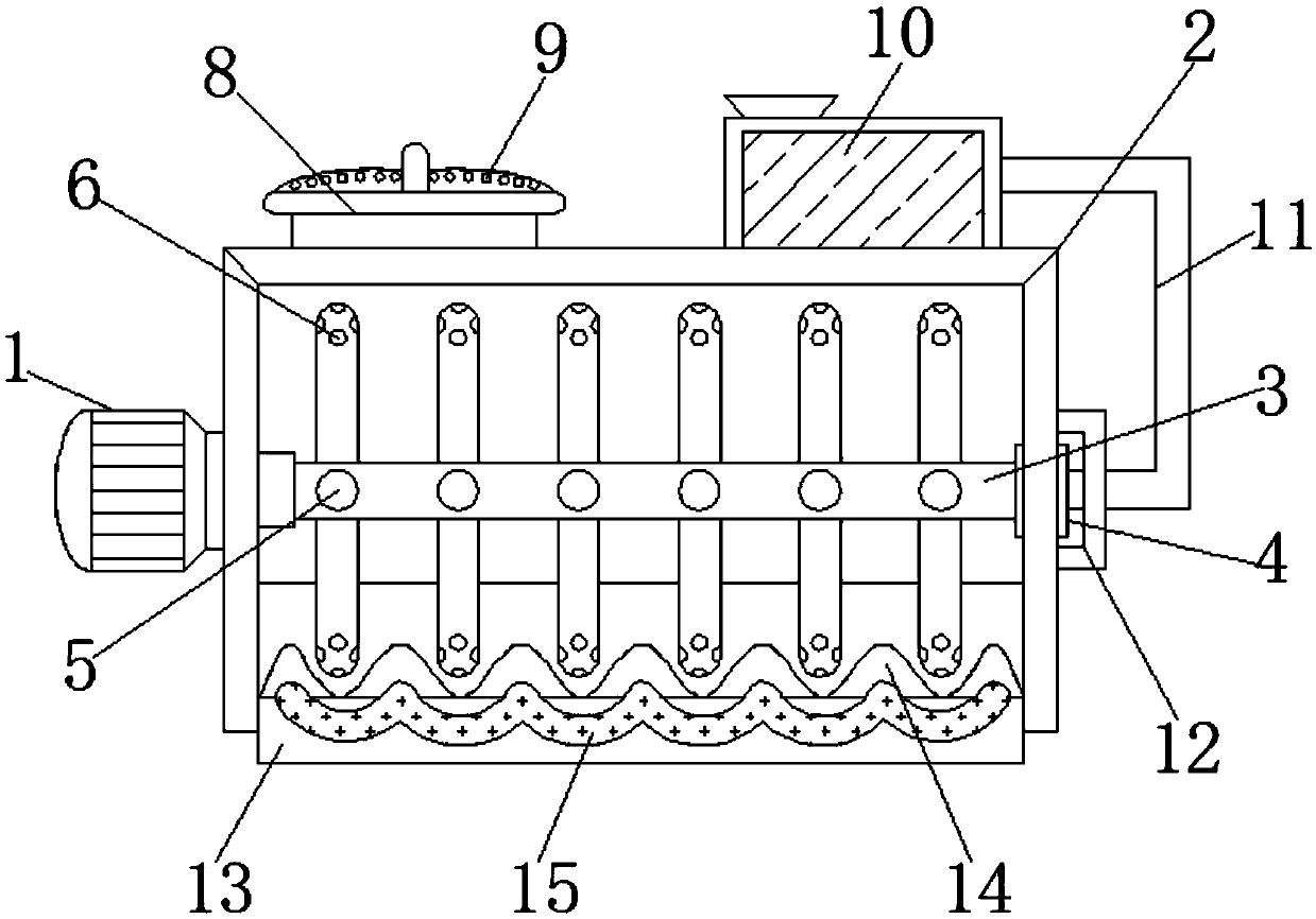 Calcium carbonate processing drying device for preventing calcium carbonate slurry from caking