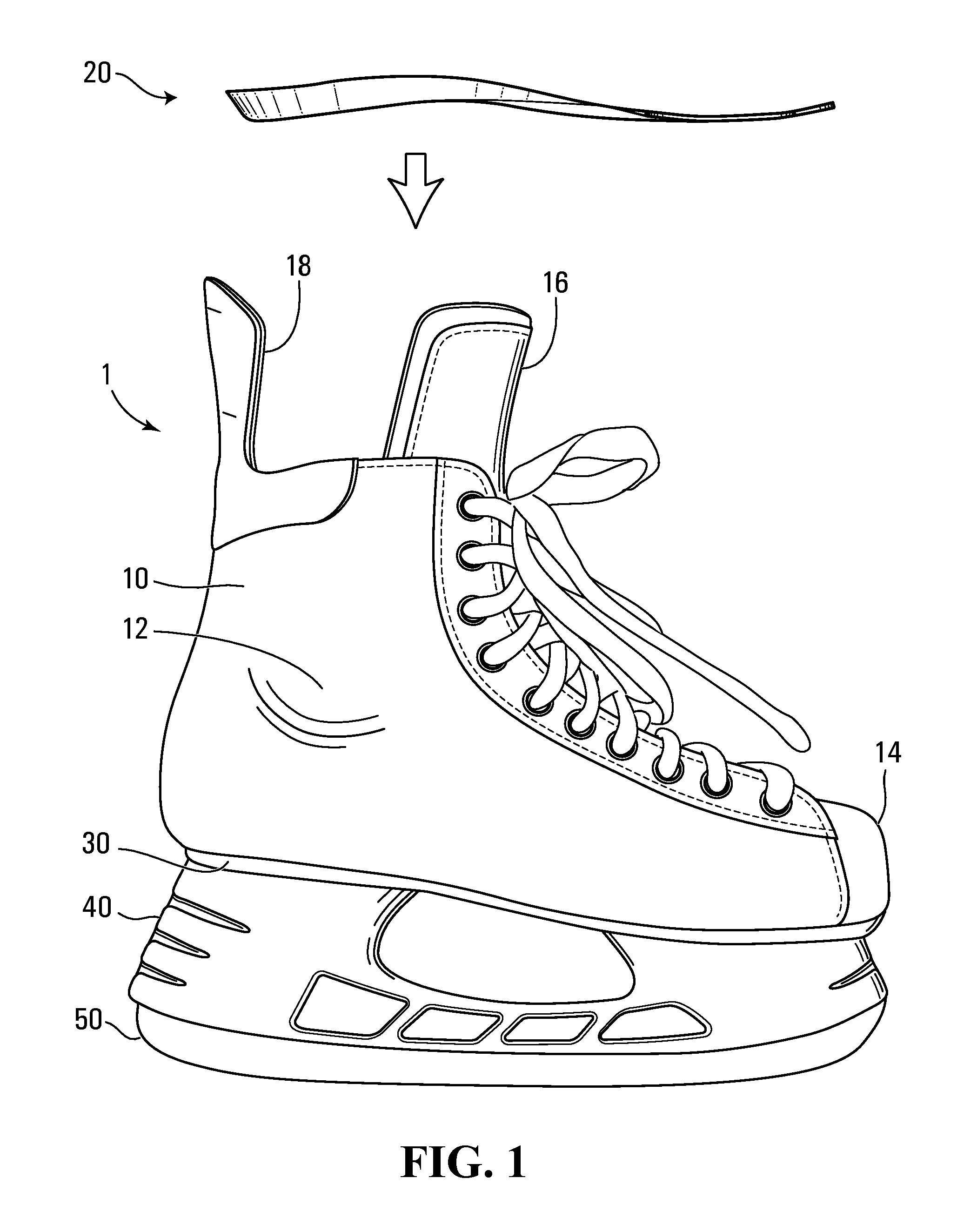 Footbed for a skate boot