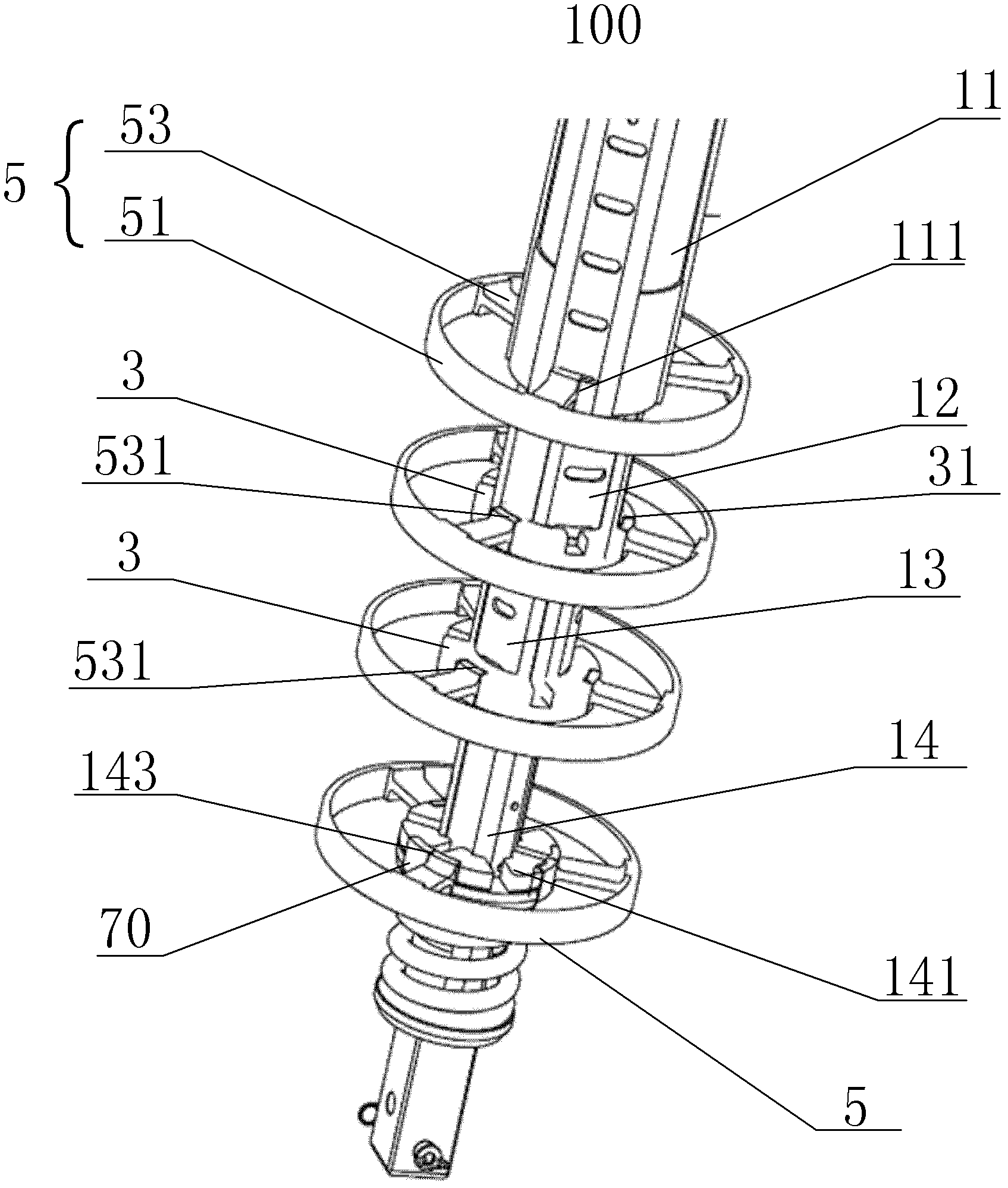 Centralizer and drill rod and engineering machine applying same