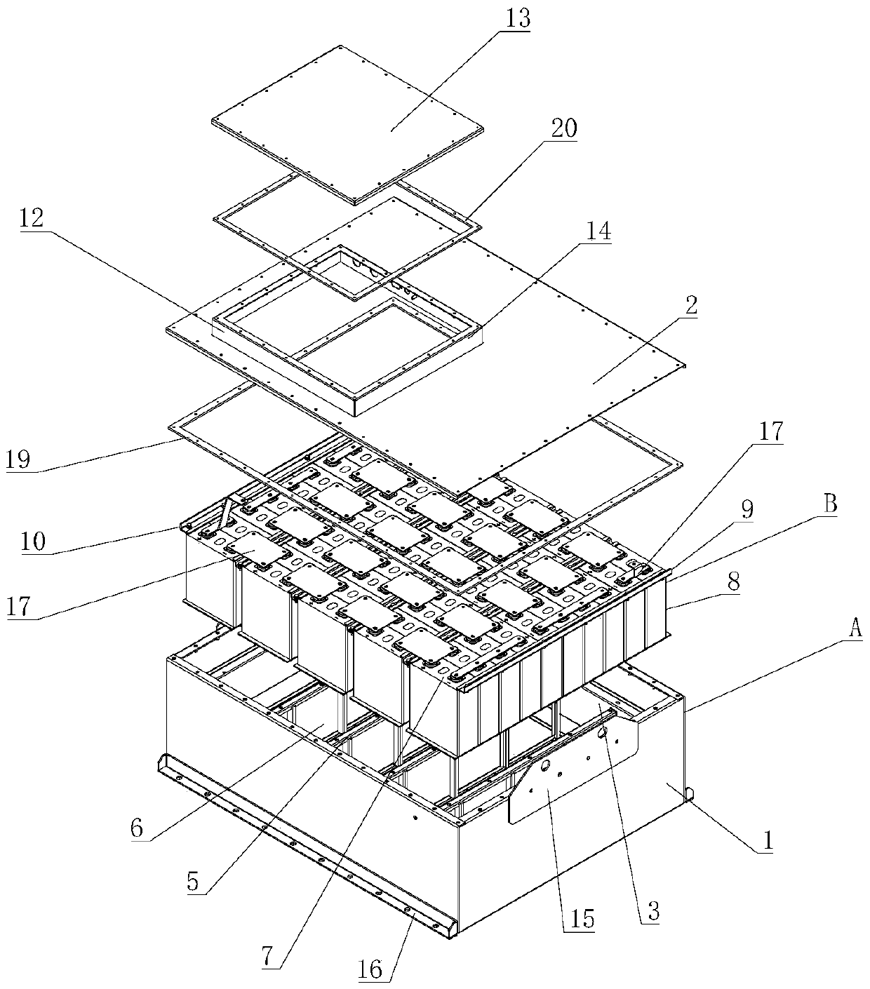 Electric forklift battery pack and assembling method thereof