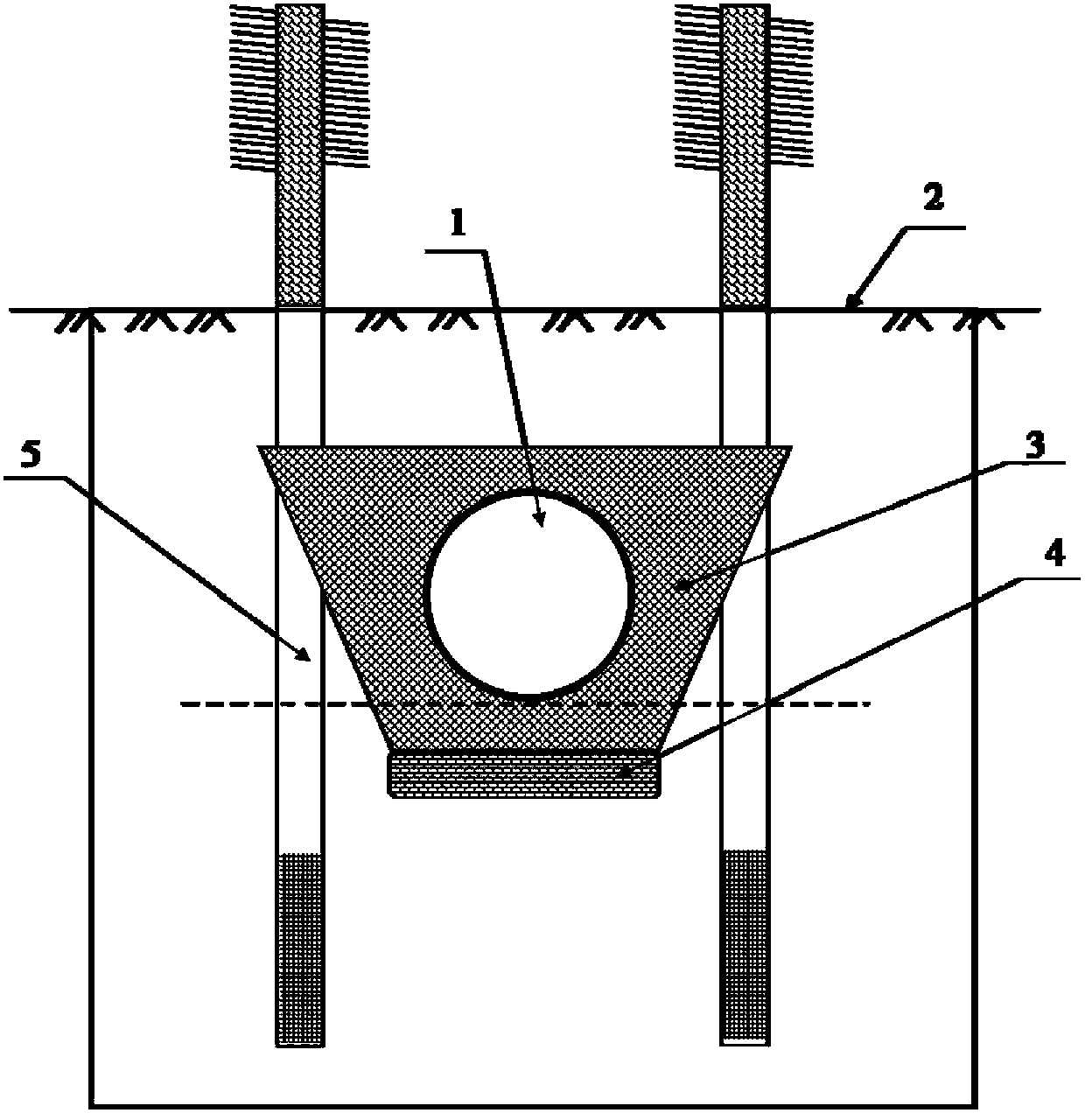 Permafrost region buried pipeline thaw collapse control method and device with combination of hot sticks and coarse-grained soil