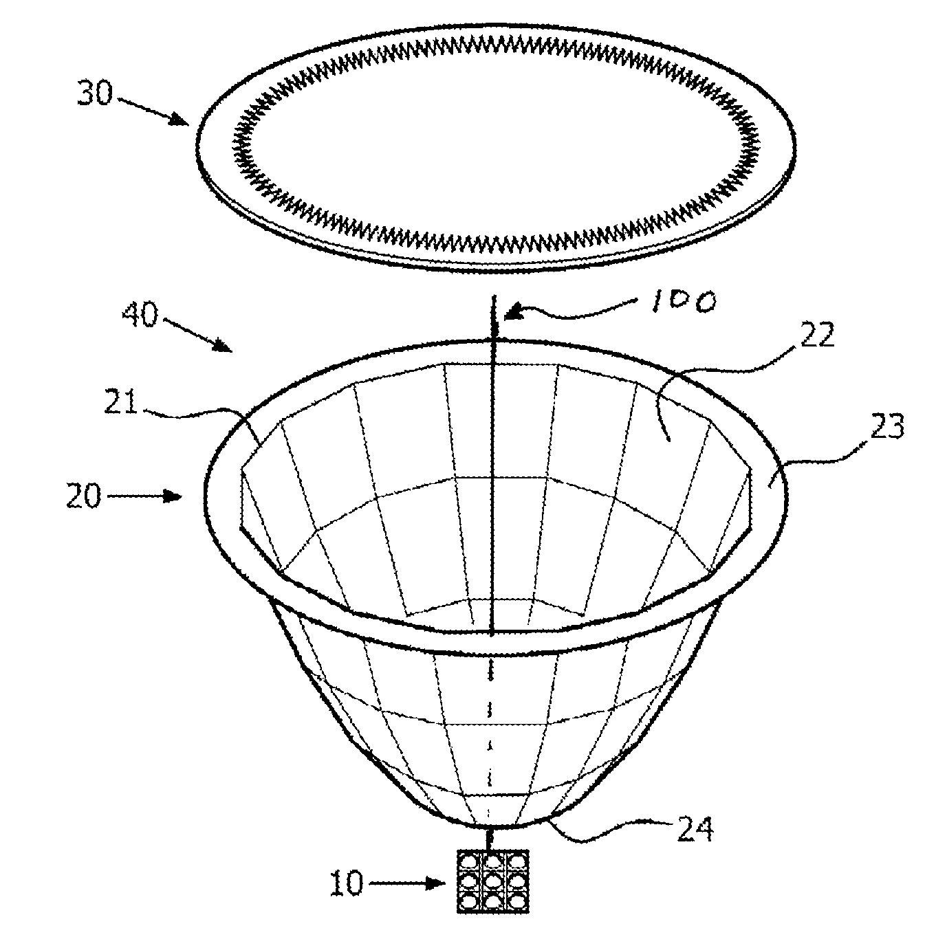 Lighting device having a smooth cut-off