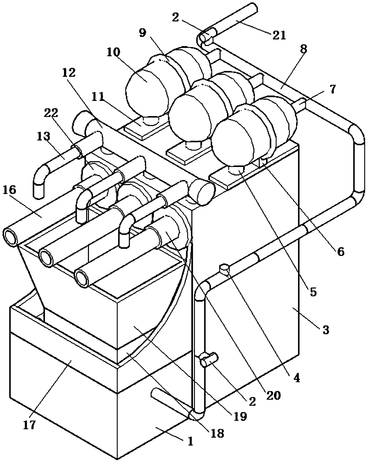 Vacuum cooling box for pipe machining extrusion