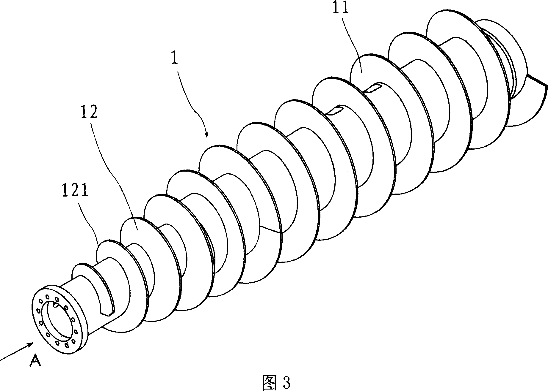 Spiral conveyer structure for horizontal centrifugal machine