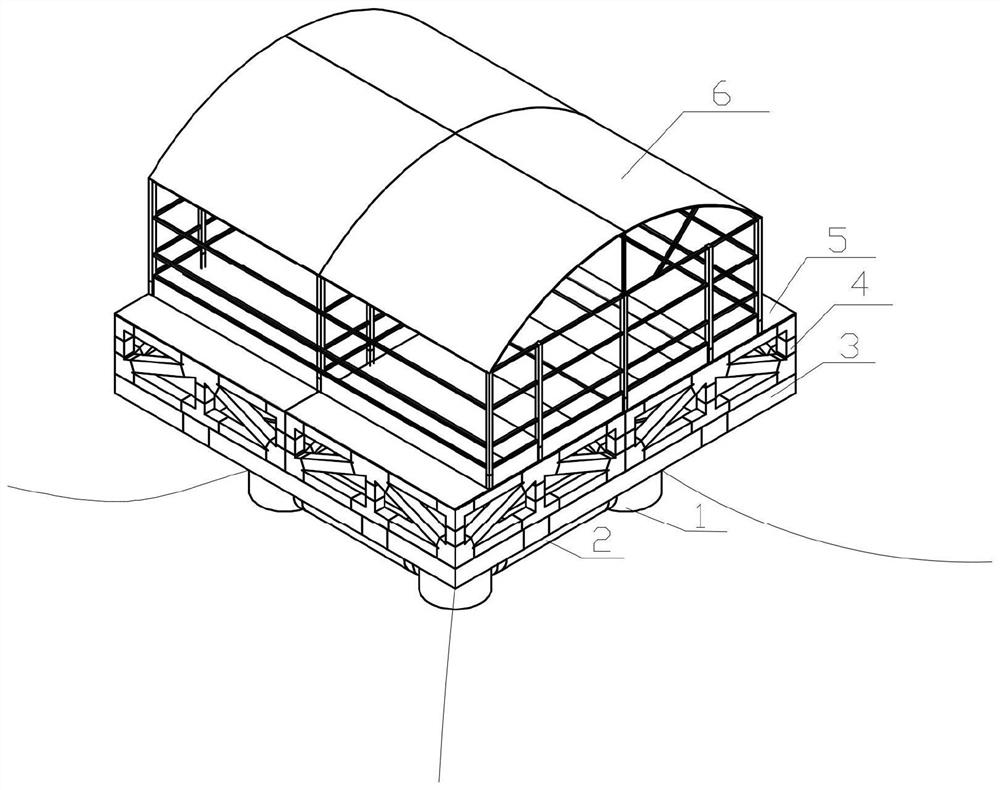 Land-simulated composite marine ecological module and system