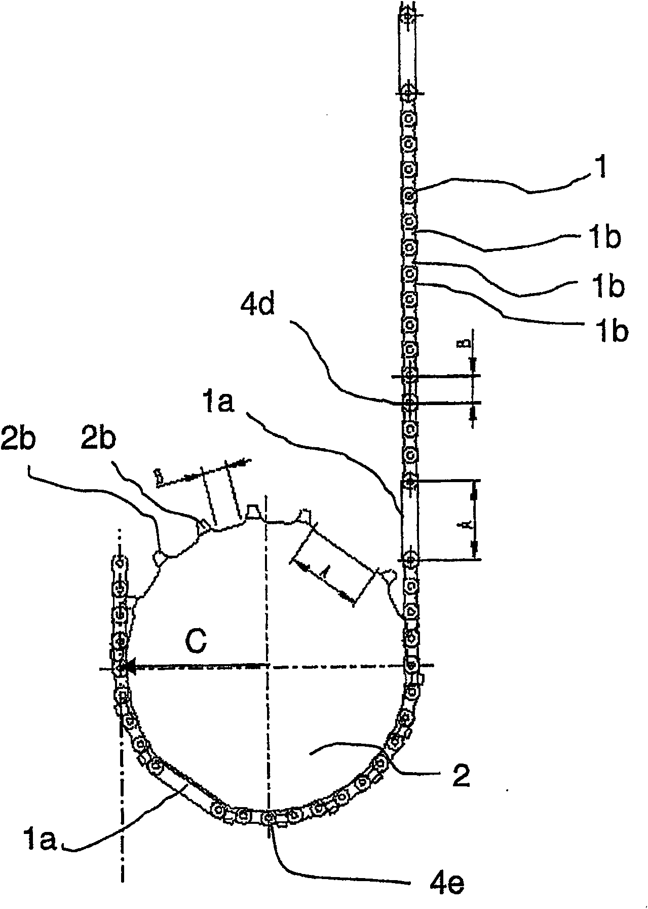 An apparatus for driving one or more processing stations, and a chain for use in the apparatus