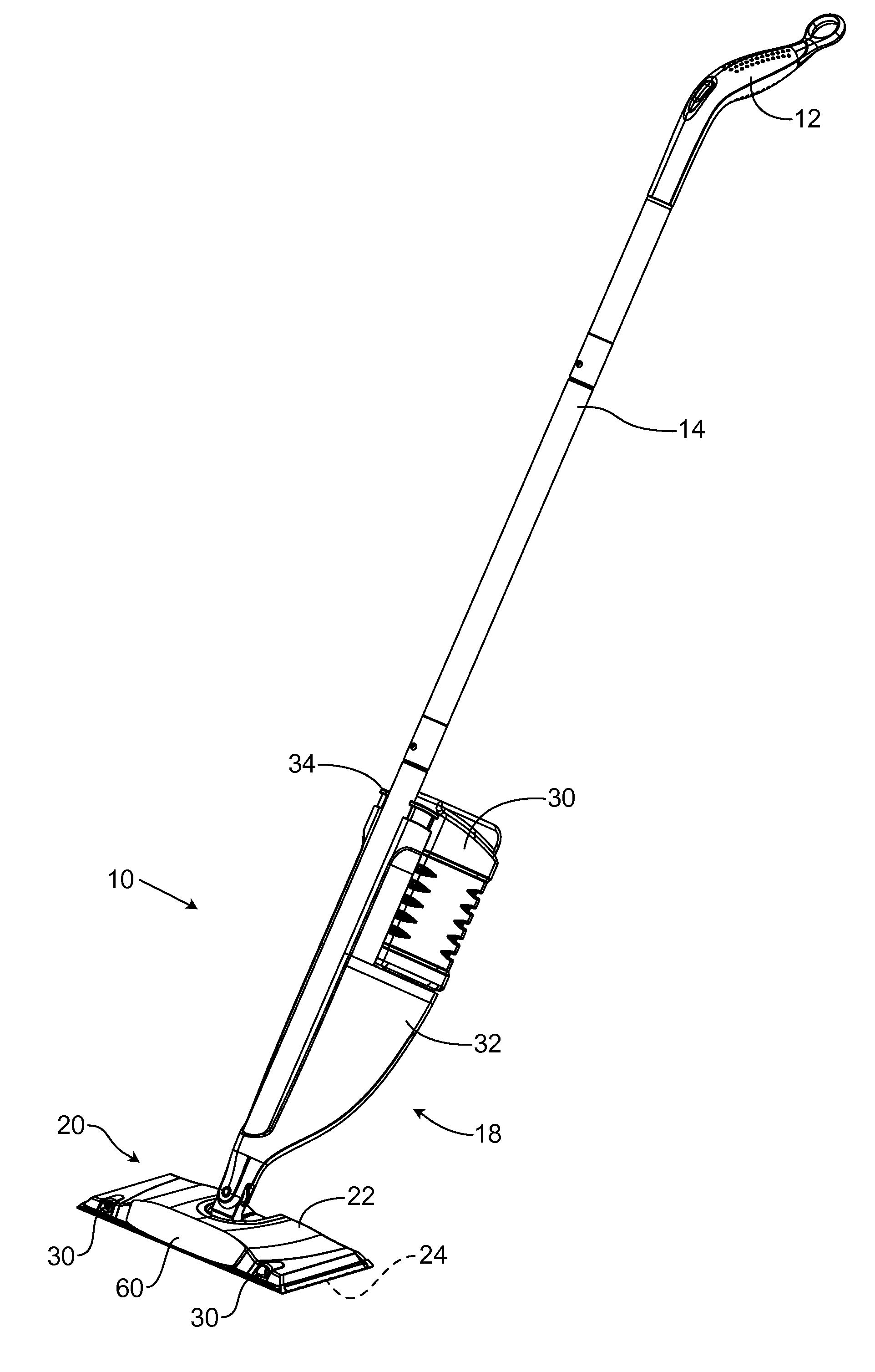Plural nozzle cleaning implement